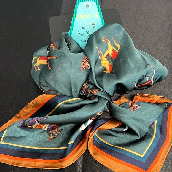Piper K | Vintage Equestrian Themed Scarf - Picture 1 of 4
